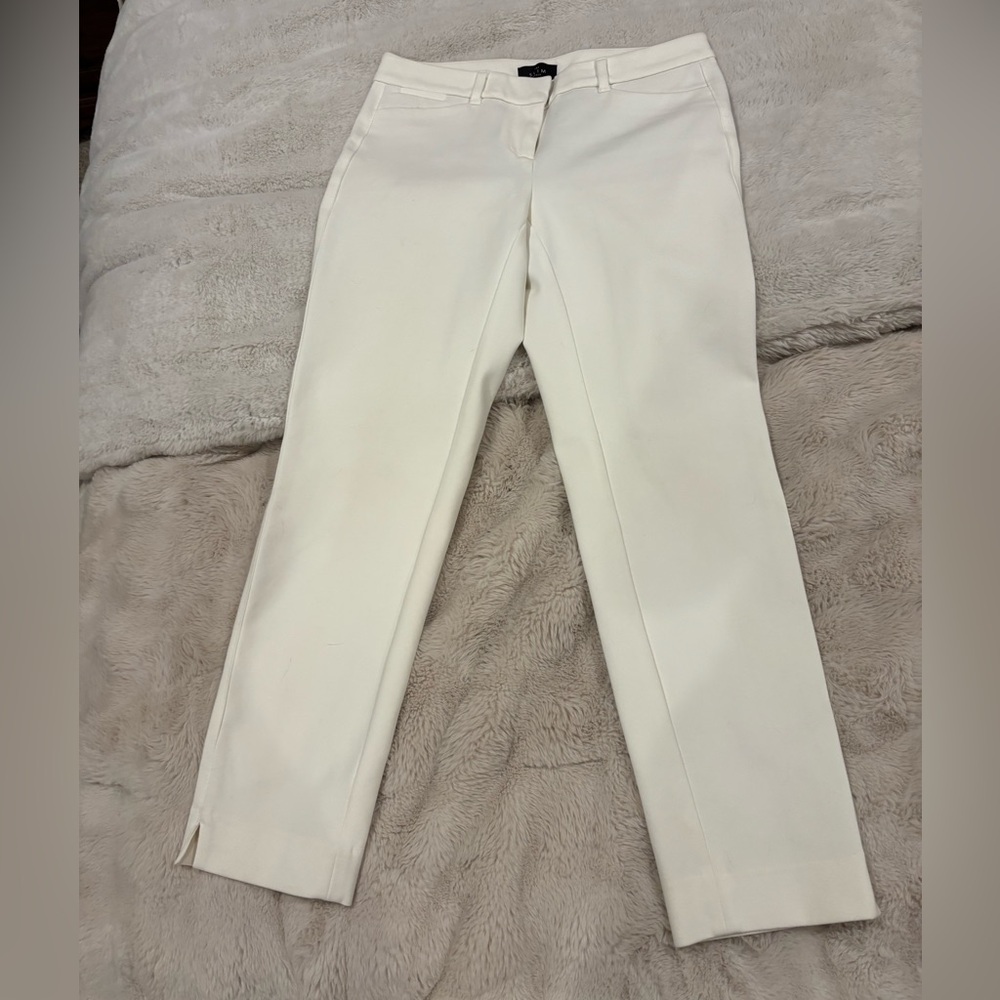 White House Black Market Cream Straight Leg Pants